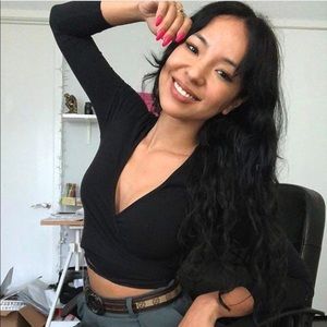 American apparel juliard wrap tie top